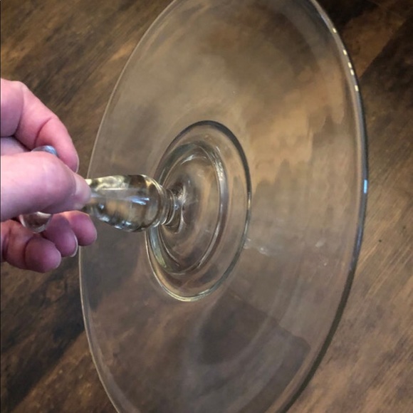 🍪 SALE Clear Glass Server Tray Center Handle Desserts Hors d'oeuvres Appetizers - Picture 6 of 6